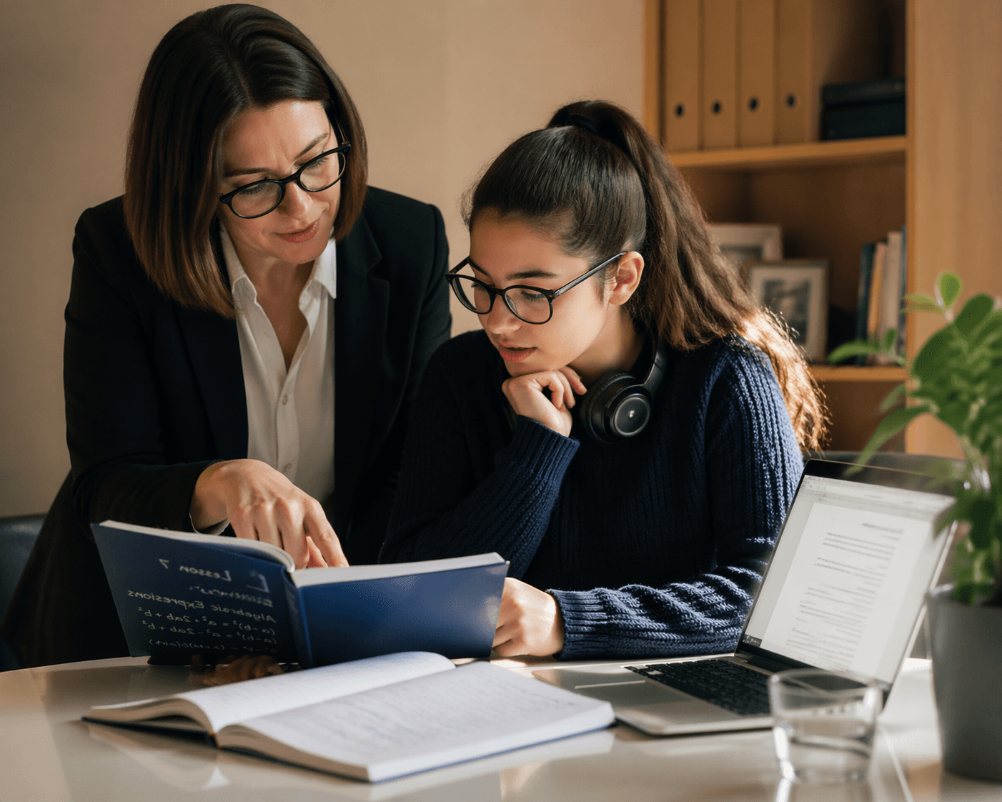 Student getting help with exam preparation